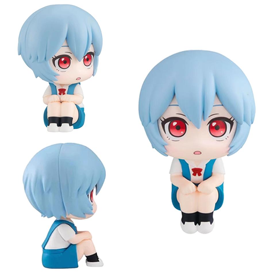 10 cm PVC Anime Evangelion Actionfigur - Ayanami Rei & Asuka Langley Doppelpack Sitzendes Modell Puppe Ornament