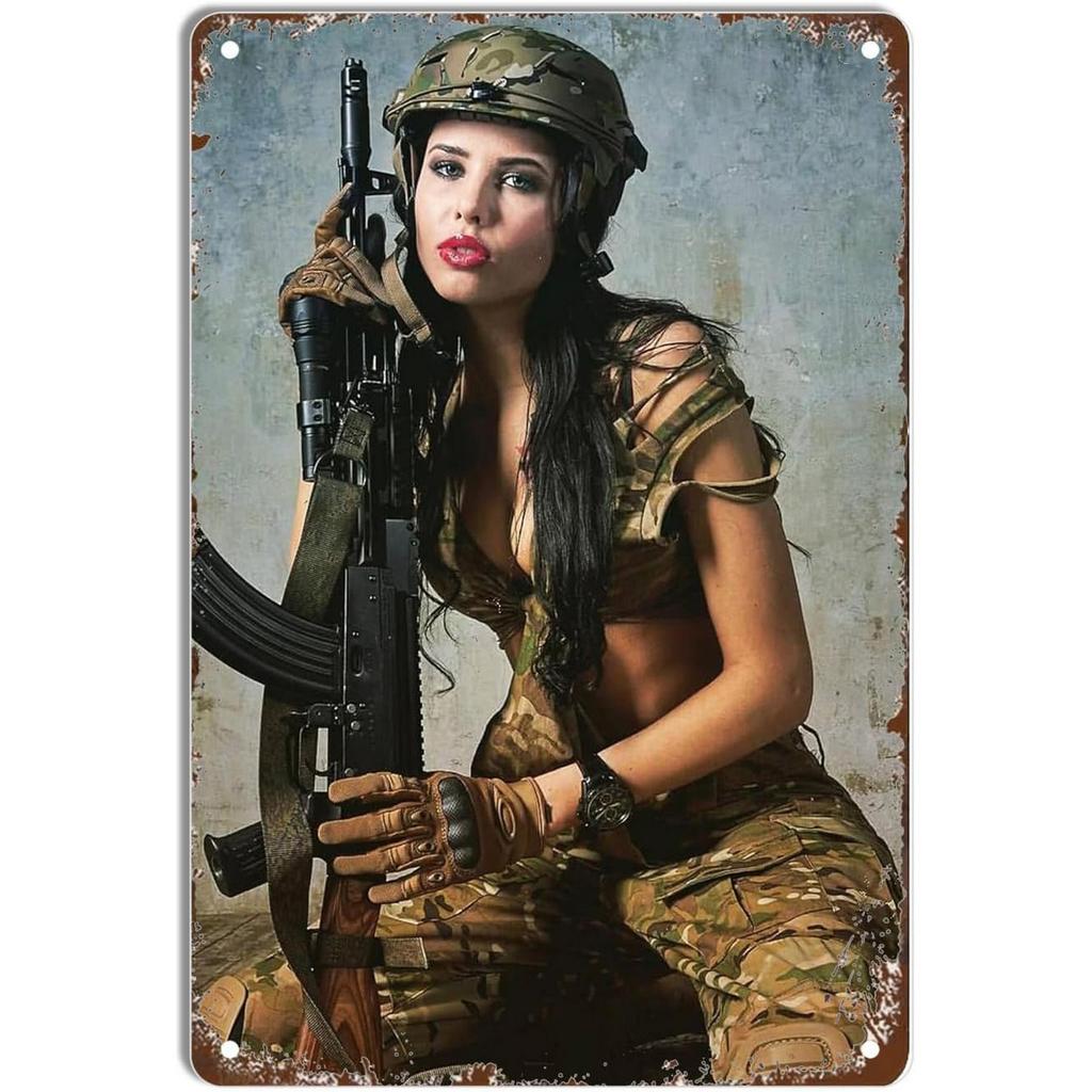 Pinup Bikini Girl Metal Tin Signs Wall Decoration Plaque Vintage Art Poster Iron Painting for Man Cave Home Cafe Garden Club Bar