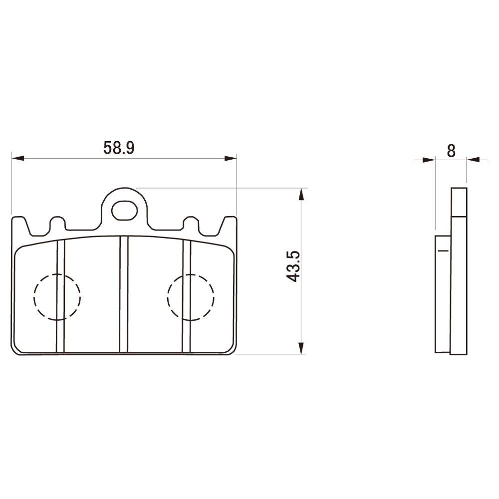 Daytona Motorcycle Brake Pads Red Pads 250SP Front 79841 Serial 57 (Semi-Metal Pads) RGV-Gamma (96-99) ZXR400/R (91-01) etc. No.
