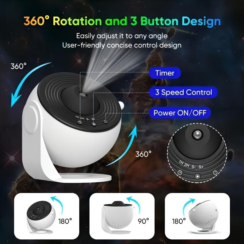 1 Galaxy Projector with 360° Rotating Star Projector Light Perfect for Valentine's Day Gift with 12 HD Movies