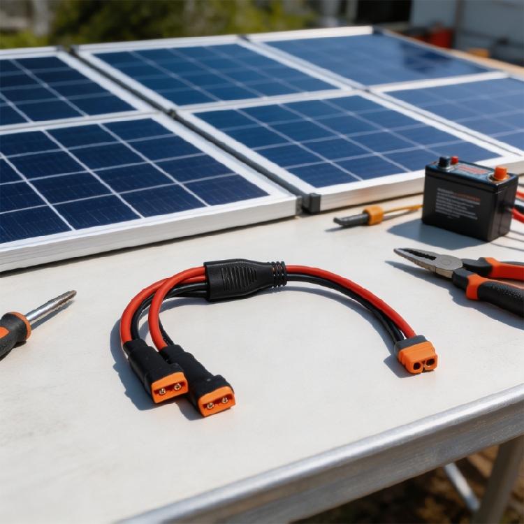 XT60 Verlängerungskabel Buchse zu doppeltem Stecker Adapter für Elektrofahrzeuge und Solaranlagen Einfach zu installieren