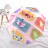 Colorful Butterfly Print Automatic Opening/Closing Umbrella with Foldable Design, Iron Frame Outdoor Rain Gear for Festivals, Travelers, Dai