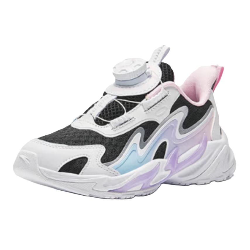 Anta Kids Comfortable Versatile Non-Slip Shock Absorbing Wear-Resistant Breathable Low-Top Casual Shoes Kids Casual Shoes Black White Pink 322439921-3