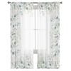 Watercolor Eucalyptus Leaves Sheer Curtains For Living Room Bedroom Home Decor Voile Drapes