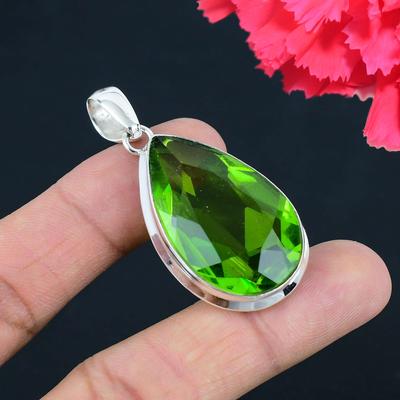 Κρεμαστό κόσμημα Peridot Gemstone Solid 925 Κρεμαστό κόσμημα Δώρο για Unisex