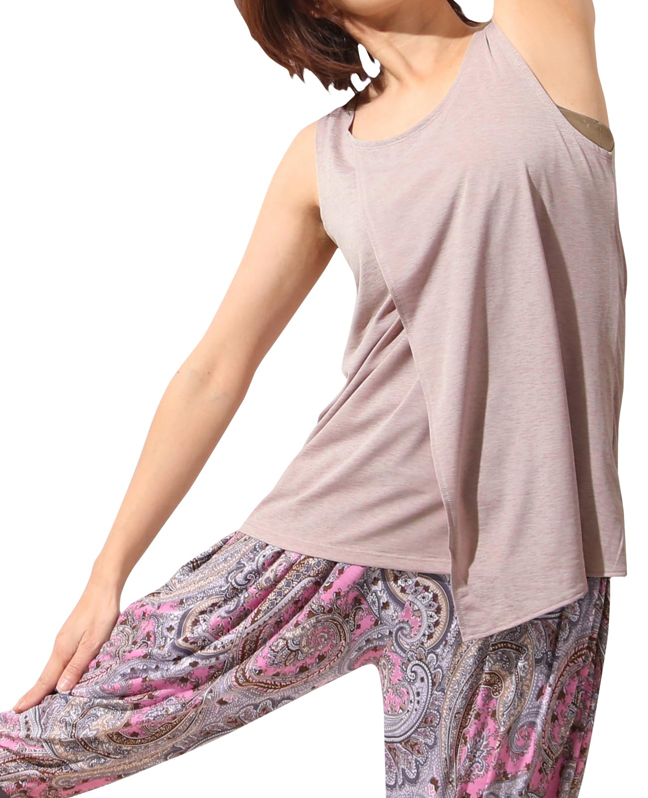 

один асимметричный топ-майка сиренево-серого цвета в клетку(T) Женский