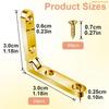 K1AE 20 Set  Gold Boxes Hinges 90 Degree Hinges Set for Small Chests & Craft Projects