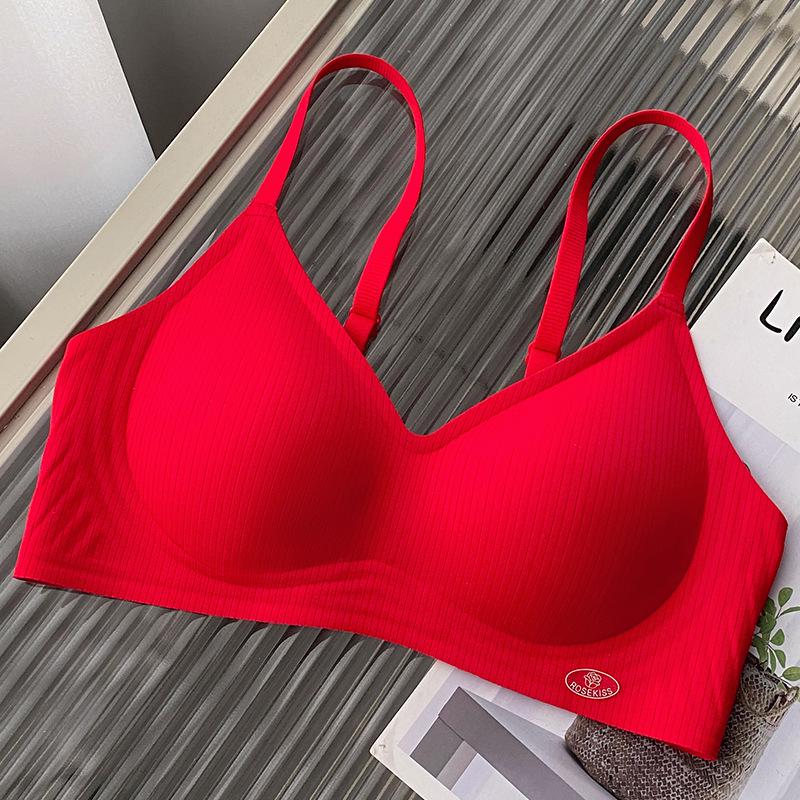 Seamless Push-Up Bra: No Underwire, Side Lift, Fixed Cups, Soft Support for Women XXL (135-150 jin)