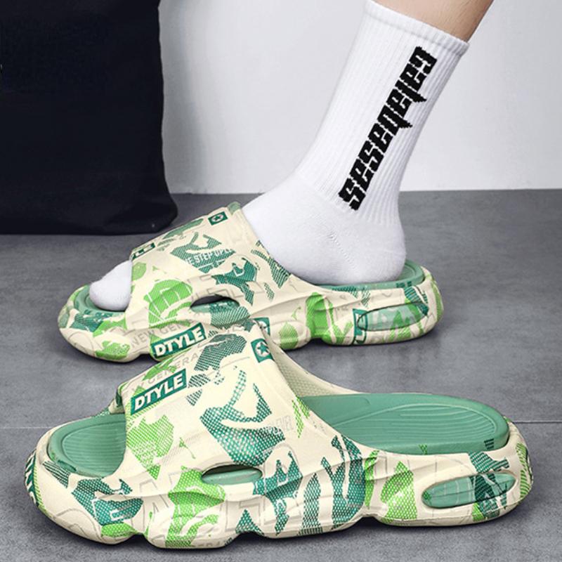 Модные мужские шлепанцы Летняя обувь Сандалии с принтом Модные Противоскользящие Женские — фото 5