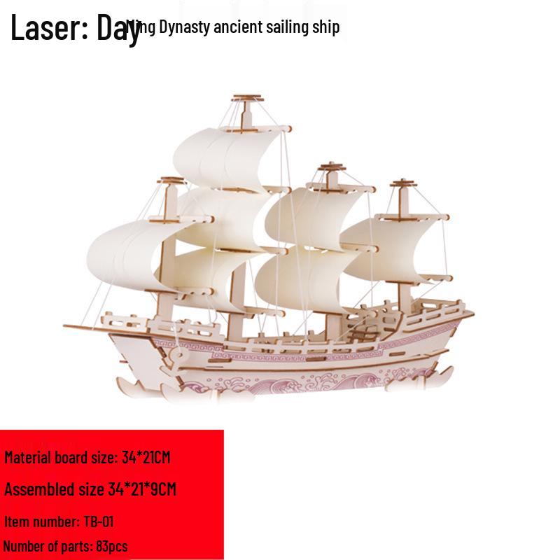 3D Деревянный Парусник Архитектурный Модельный Набор для Детей