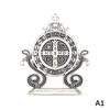 St. Benediktuskreuz Bastelornament Emaille Metall Heiliger Benedikt Statue Auto Heim Büro Tischdekoration Religiöser Segensdekor