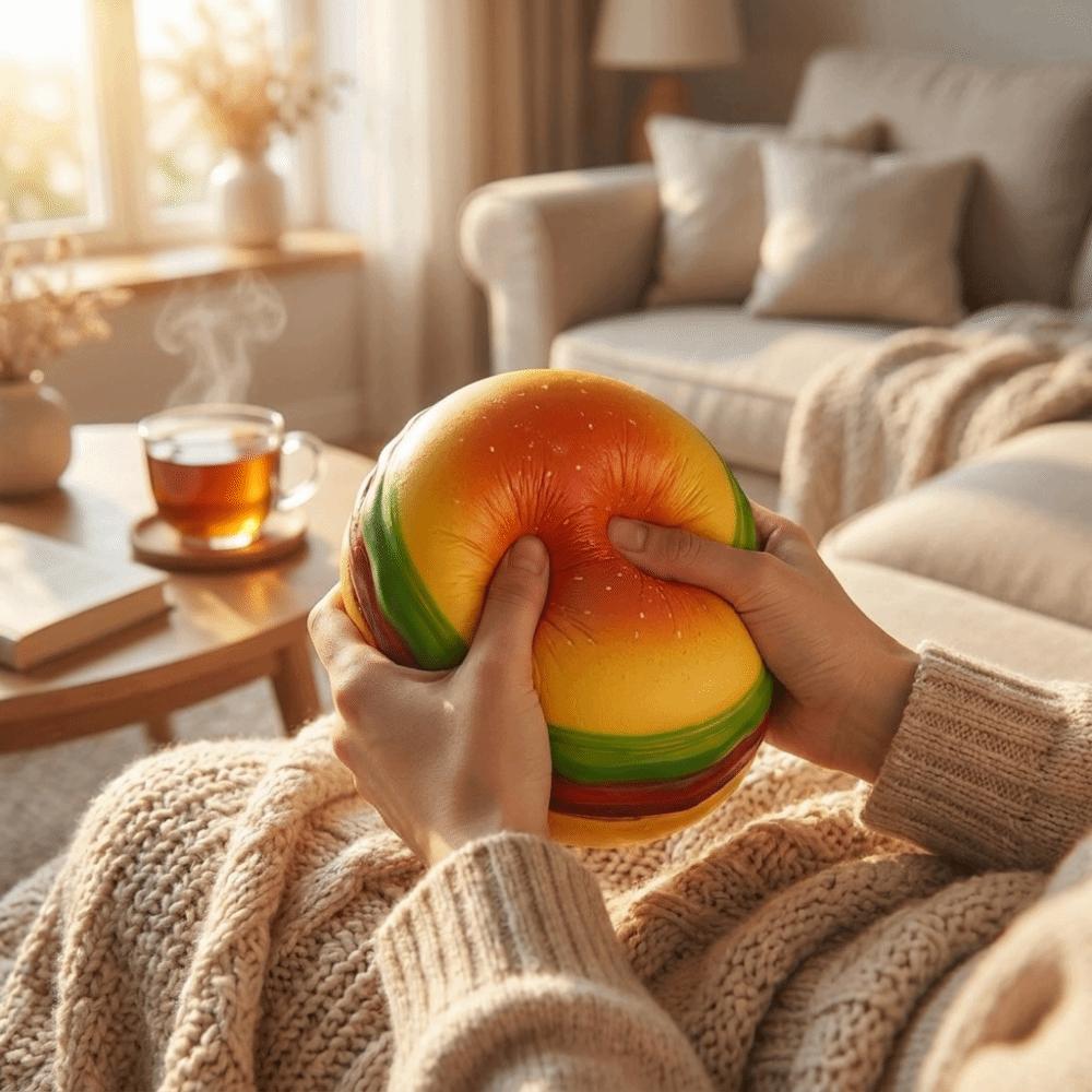 Slow Rebound Hamburger Stress Pinch Le Soft Squeeze Sensory Fidget Bread Autism Sensory Toy