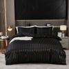 Satin Faux Silk Striped Duvet Cover Set High-Quality Solid Smooth Summer Cooling Comforter Sets Adult Soft Bedclothes for Home