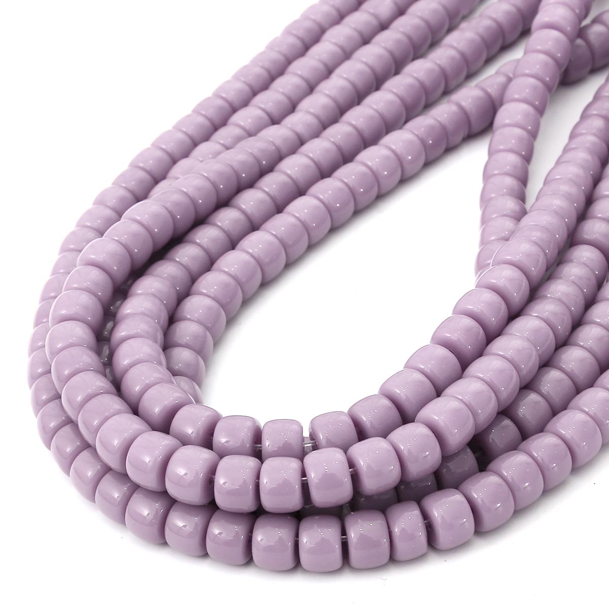 

6x4 мм 8x6 мм круглые стеклянные глянцевые бусины, круглые бусины-разделители для изготовления ювелирных изделий, браслет, ожерелье, аксессуары 8x6mm 65pcs фиолетовый