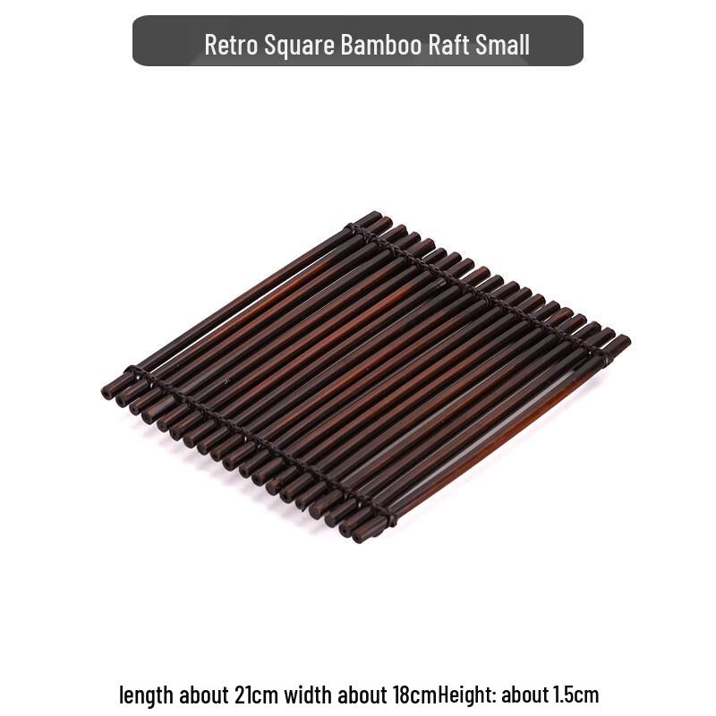 TLAKEHO Japanese Style Square Bamboo Tea Tray