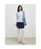 Anggae Flower Jacquard Denim Triangle Bag Blue