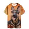 Herren 3D-gedrucktes T-Shirt mit großem Hundemuster Humorvolles digital bedrucktes Kurzarm-T-Shirt Atmungsaktives Polyester Rundhals Freizeit