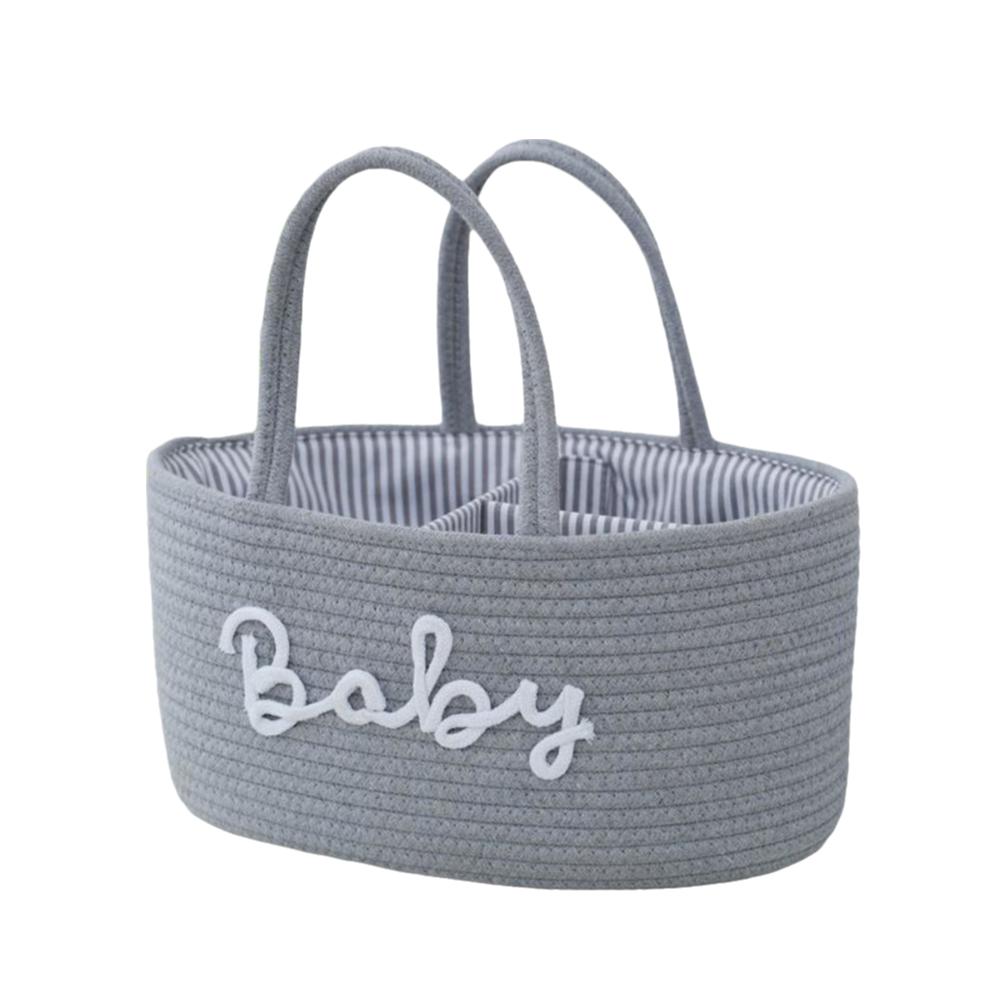 Large Capacity Storage Basket Cotton Rope Cosmetics Storage Baby Nappy Organiser  for Newborn