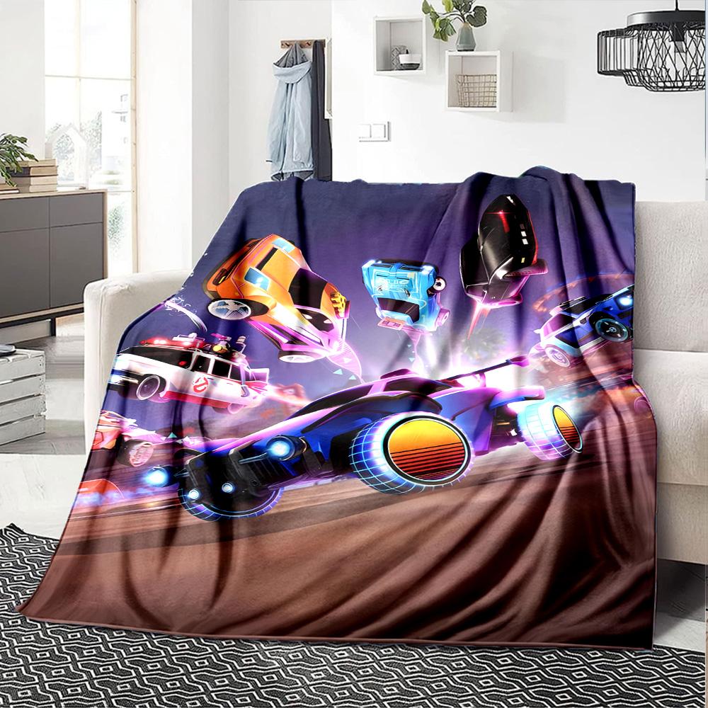 1 Stück Decke - Spiel Rocket League Print Design, Leichte Decke für Sofa, Bett - Weich & Warm, Geschenk für Alle Jahreszeiten