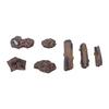 7 Pcs Miniature Tree Stump and Artificial Stone Rocks Resin Ornaments for Terrarium Bonsai Home Decor