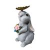 Solar Rabbit Statue: Creative Cartoon Garden Ornament for Courtyard Landscaping
