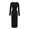 Elegant French Deep V-Neck Twisted Long-Sleeve Dress - Slimming Waist, Hip-Hugging Fit for Spring & Autumn