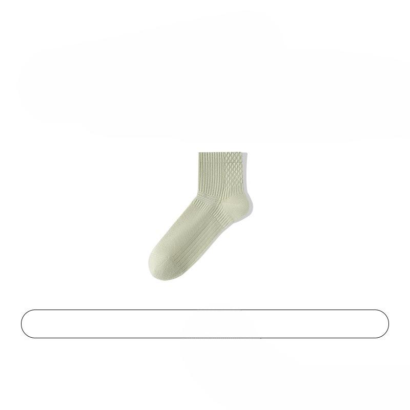 Women's Spring and Summer Candy Colored Sweet Style Mesh Breathable Mid Calf Socks