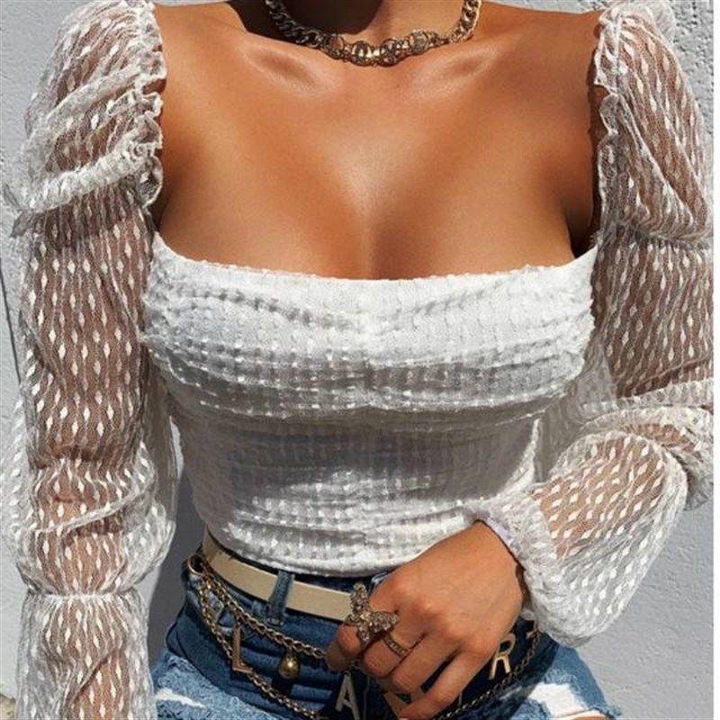 

Fashion Summer Autumn Tops Women Shirt Blouse Ruched Long SL White 1 S