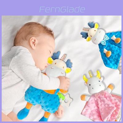 Baby Plush Cow Soothing Toy With Crinkle Sound For Newborn Sleep Aid