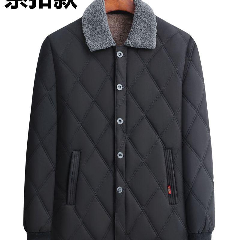 Men's Thickened Lambswool Cotton Jacket for Dad and Grandpa - Warm Winter Outerwear for Middle-Aged and Elderly.