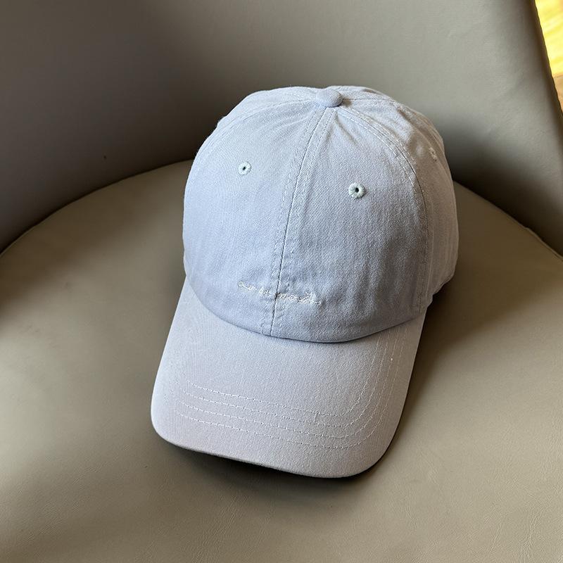 American New Letter Soft Top Embroidered Baseball Cap Showing Off The Face of Women with Casual and Versatile Sun Protection Cap Trendy Men