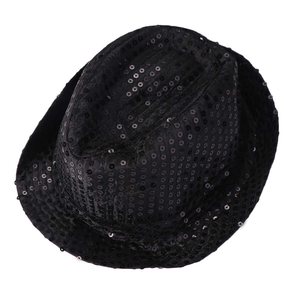 Sequin Dance Jazz Cap Shiny Glitter Jazz Hat Role Play Prop Sequins Fedora Hat Party