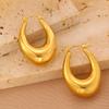 European & American 18K Gold-Plated U-Shaped Stainless Steel Geometric Oval Earrings - Non-Fading, Simple, & Versatile Luxury Design.