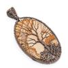 Picture jasper Pendant, Handmade Gemstone 999 Copper Wire Wrap Tree Of Life Pendant Antique Jewelry, For Gift Copper Jewelry