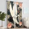 2 Pcs   Versatile Polyester Transparent Curtains for Home Decoration Noble Bird for Use In Bedrooms and Living Rooms