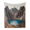 Landscape Throw Blanket, Grand Teton National Park Snowy Peak Mountains Nature Scene Picture Soft Flannel Blanket for Adult Gift