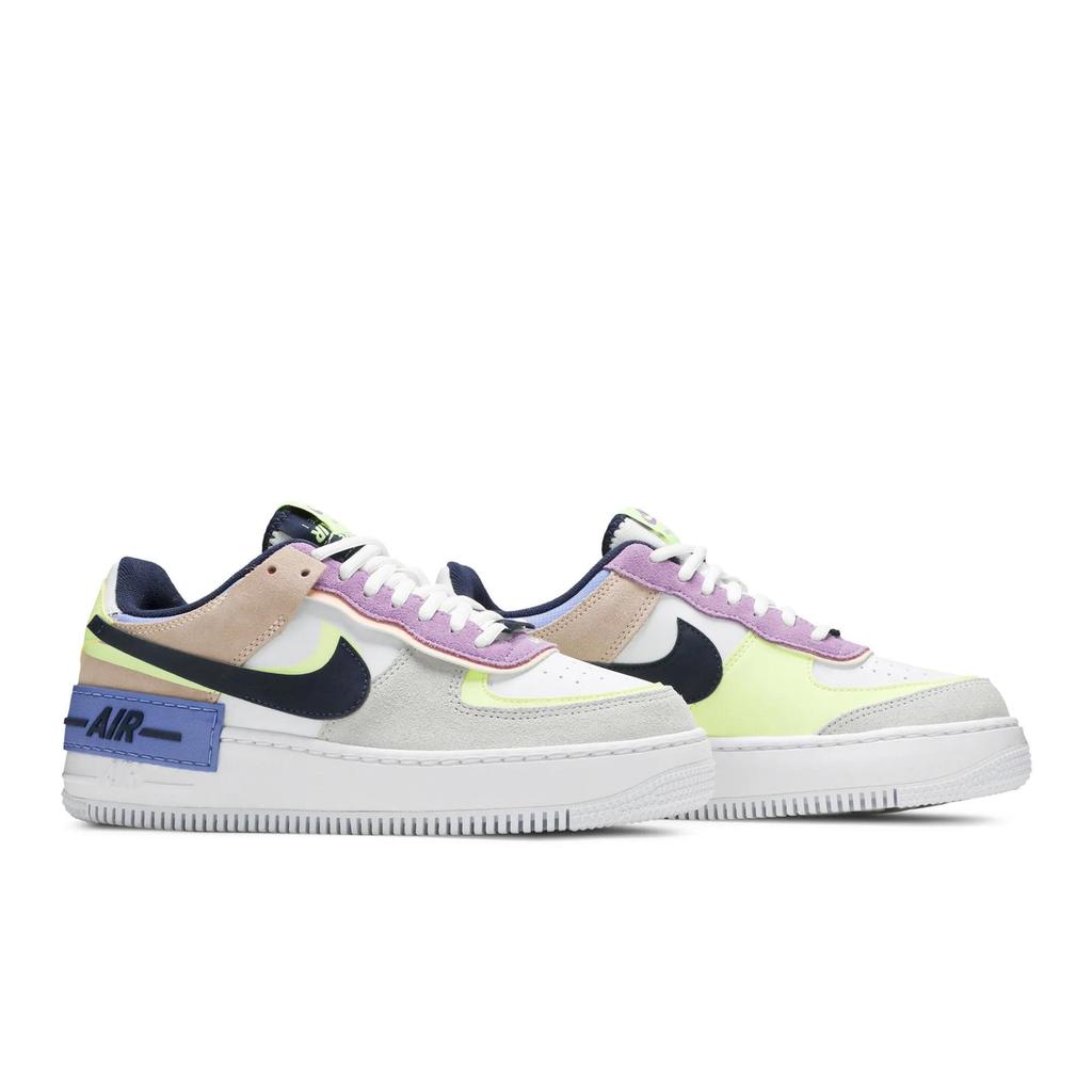 Nike Womens Air Force 1 Shadow 'Crimson Tint Volt' (women's sizes) Photon Dust / Barely Volt / Crimson Tint / Royal Pulse Skate Shoes CU8591 001