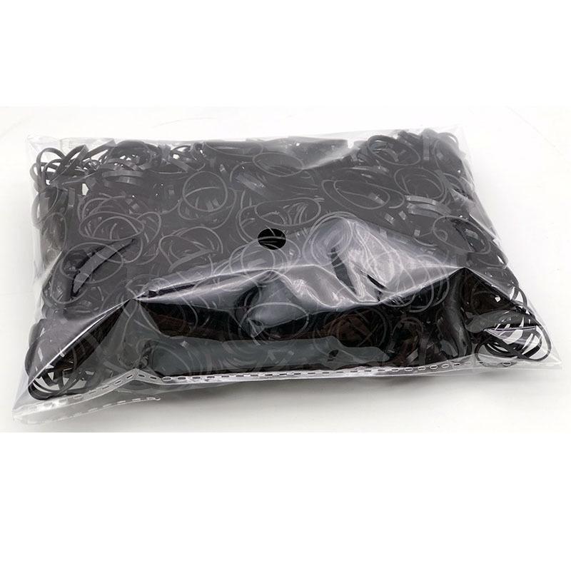 Thick Black Rubber Hair Ties - 1000 Pack
