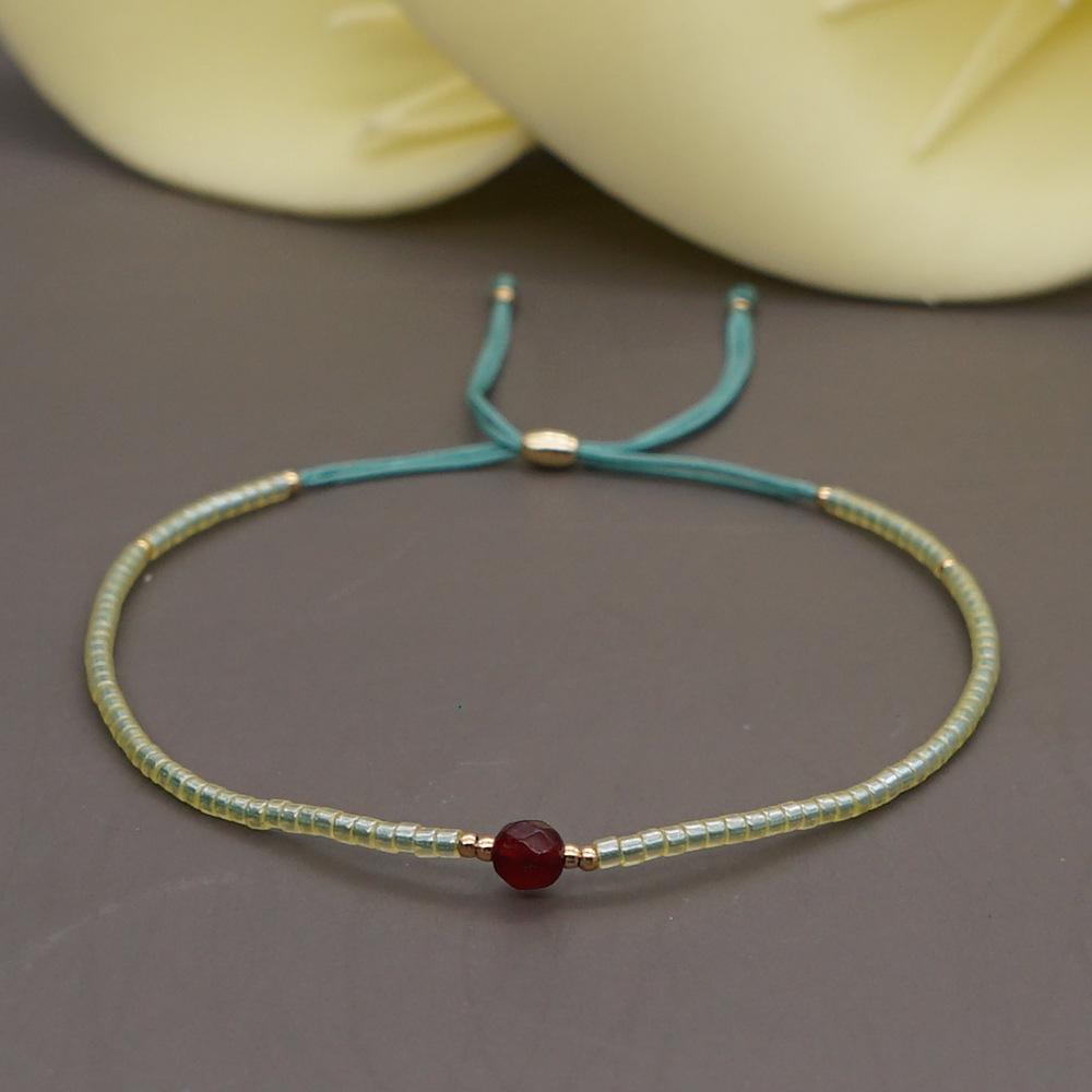 Trendy Deep Blue & Gold Rice Bead Pearl Hand Bracelet: Niche Design Women's Fashion Accessory