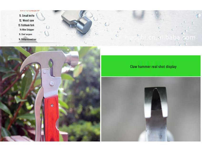 Portable Multifunctional Camping Axe Hammer – Emergency Outdoor and Car Tool with Tapered Claw