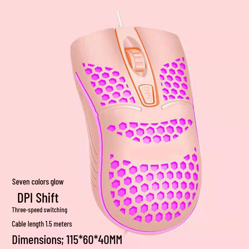Honeycomb 4D Lightweight Gaming Mouse with Luminous Design for Universal Use
