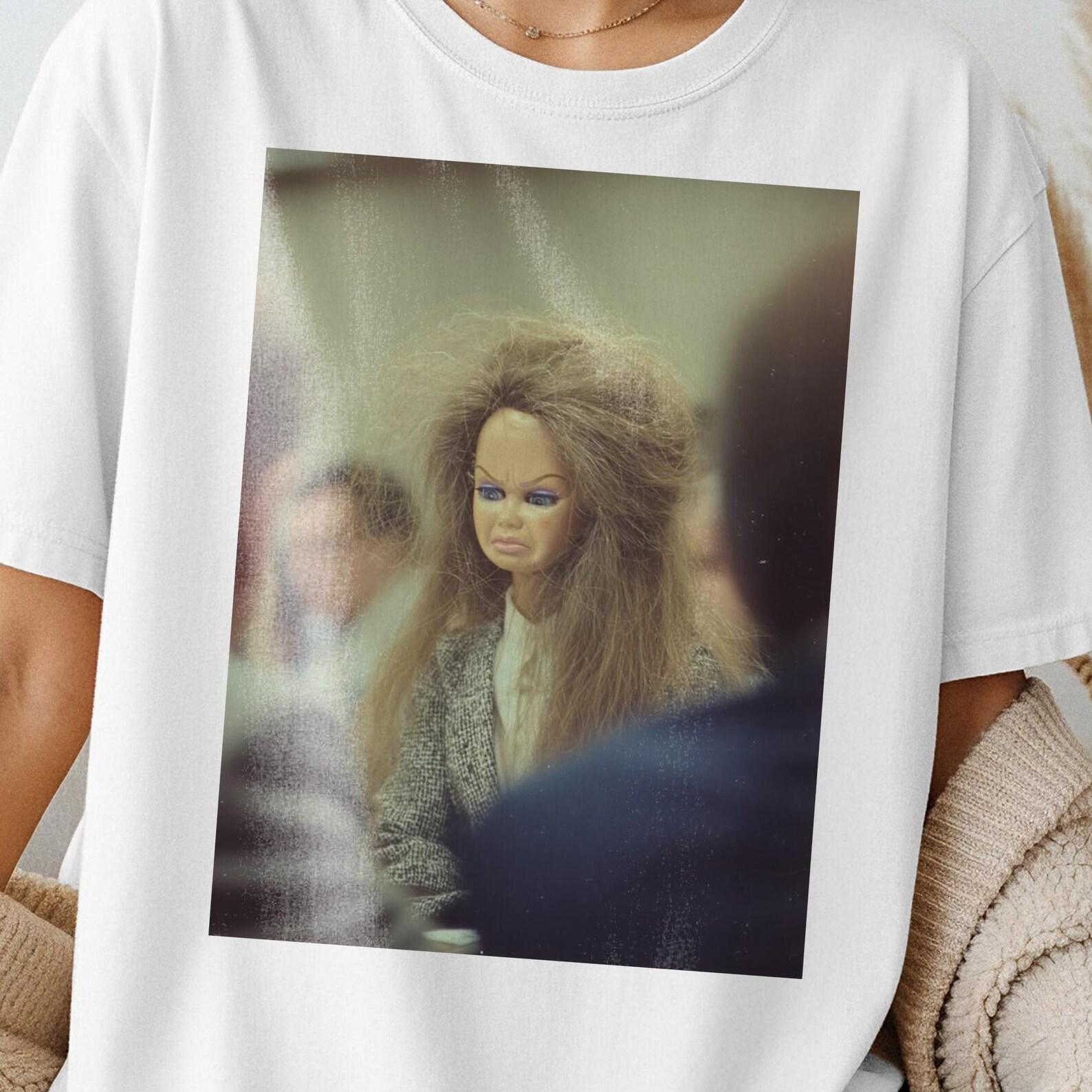 Distressed Doll Face Meme Graphic Tee - Comfort Colors 1717 Oversized Shirt, Sassy Doll Meme Print, Vintage Sarcastic & Meme Humor Tee S