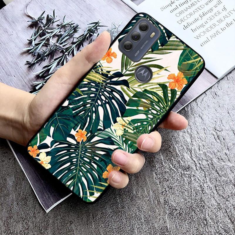 Tropical Leaf Palm Leaves Phone Case For Moto G84 G23 G24 G31 G32 G41 G51 G52 G53 G54 G71 G82 G42 G62 G200 G Play G Stylus