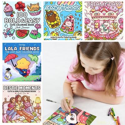 Creative Cartoon Coloring Book Stress Relief Painting Gift Paperback Educational Montessori Drawing Toy for Adults And Teens