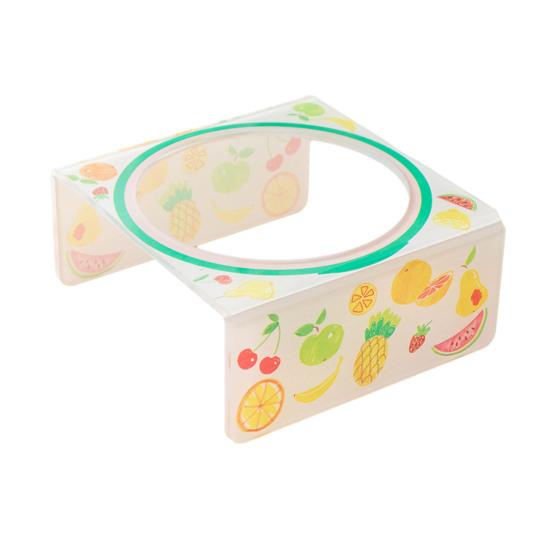 Baizihuahu Pet Ceramic Bowl with Flower Lace, Stable Base Acrylic Stand, Anti-Tip Design Dish for Cats And Dogs Food Water