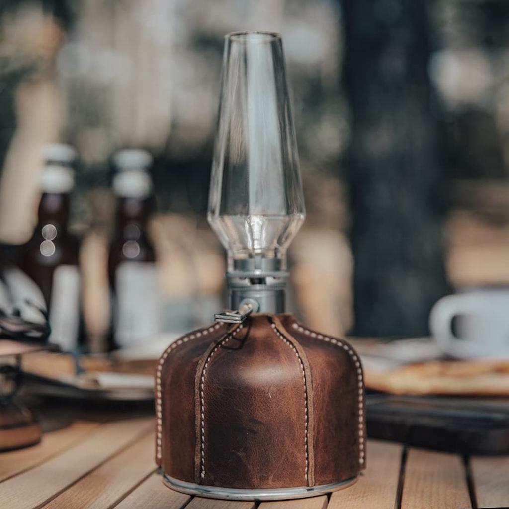 CAMPING MOON Gas Candle Lantern with Wooden Lantern Case, T-1