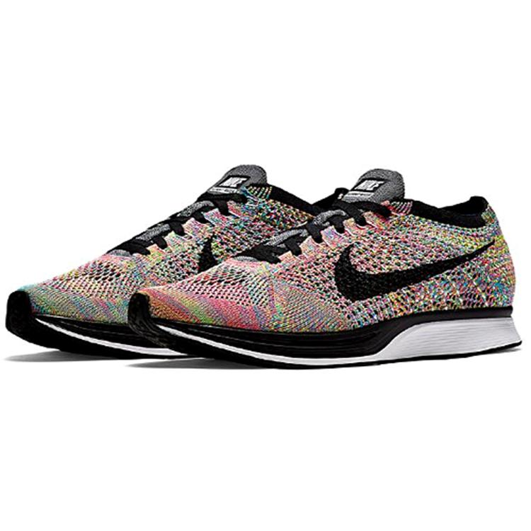 Nike Flyknit Racer 'Multicolor' 2013 (Unisex) Dark Grey / Black-Bl Glow-Pnk Fl Running Shoes 526628 004