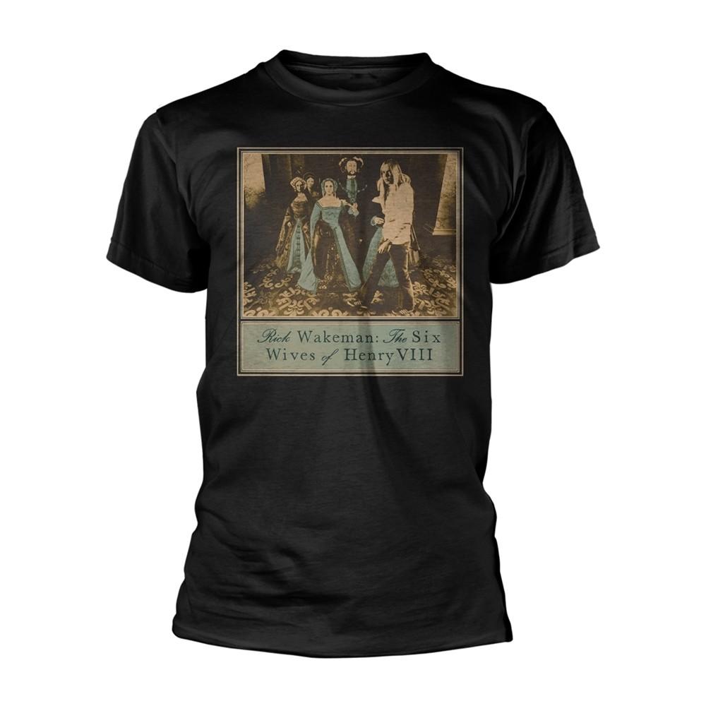RICK WAKEMAN THE SIX WIVES OF HENRY VIII BLACK T-Shirt Front Back Print Med L