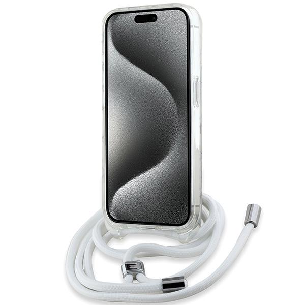 Karl Lagerfeld Klhmp15Xhckcklct Iphone15 Pro Max 6.7 Transparent Hardcase Iml Crossbody Monogram Karl & Choupette Head Magsafe
