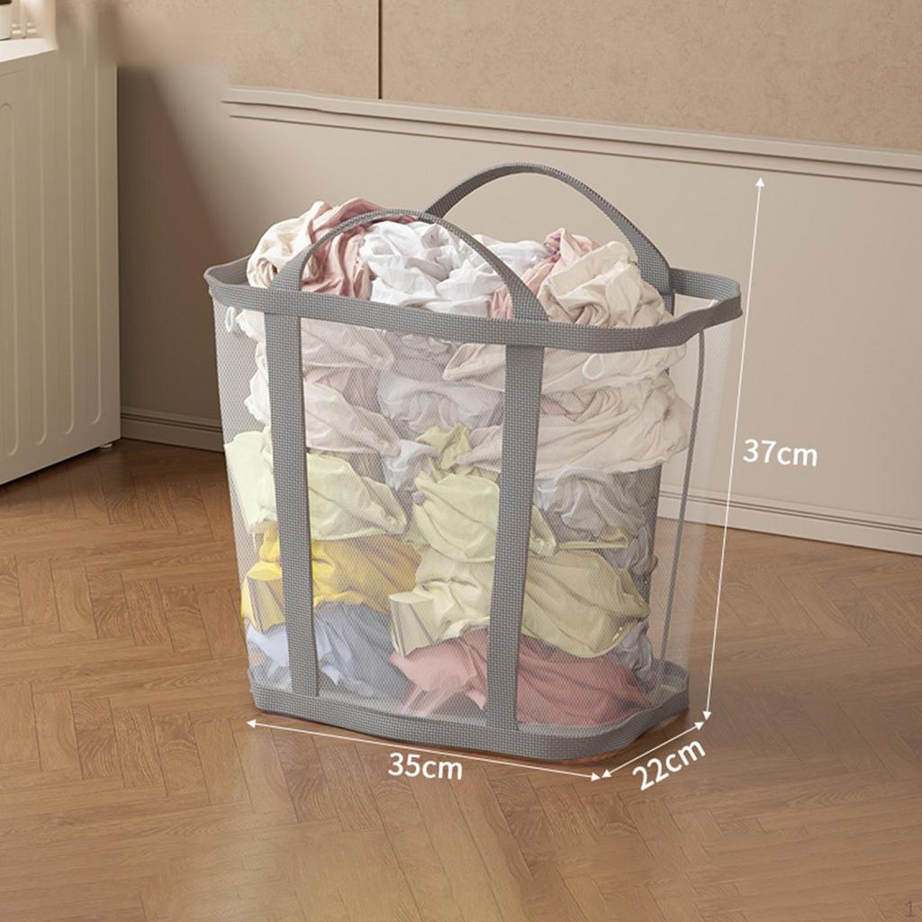 Foldable Laundry Basket Dirty Clothes Organizer Mesh Bag Elegant Lightweight Hamper Tote